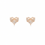 18K Gold Drop Earrings Heart shape for Women