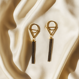 18K Gold-Plated Geometric Drop Tassel Earrings for Women, Girls