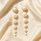 18K Gold-Plated Pearl Drop Earrings for Women