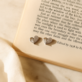 Silver Plated Heart Shaped Crystal Stud Earrings for Women