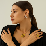 Round Pearl Stud with Hoop Dangler Earrings for Women