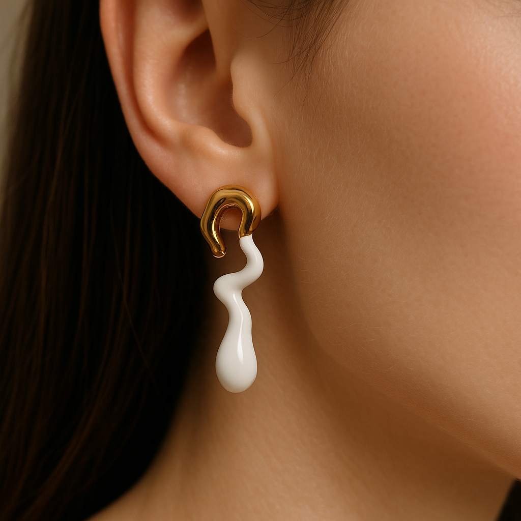 18K Gold Plated Pearl Stud Earrings for Women