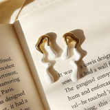 18K Gold Plated Pearl Stud Earrings for Women