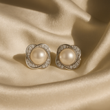 18K Gold Plated Pearl Stud Earrings for Women Fashion