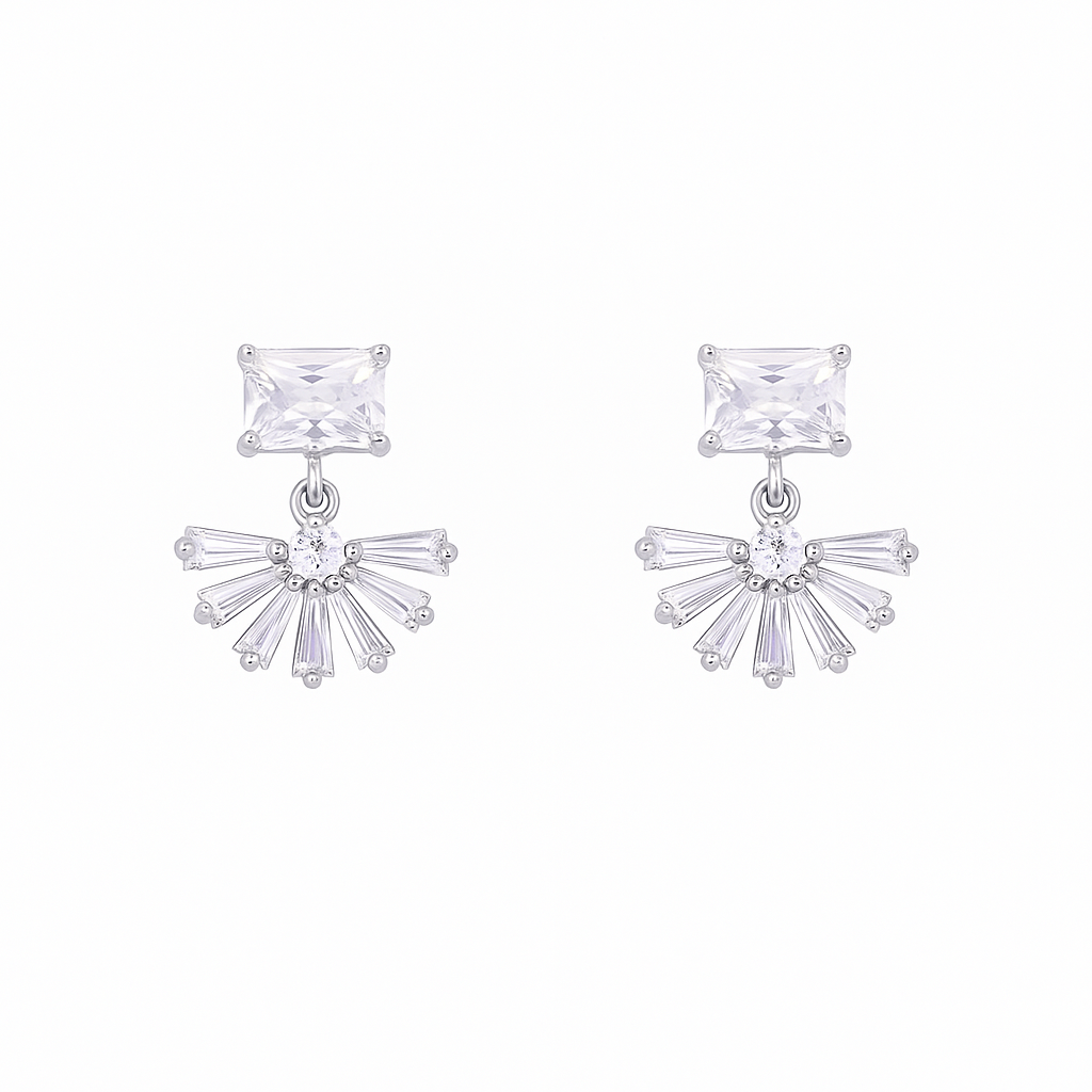 Silver Plated Crystal Earrings for Women