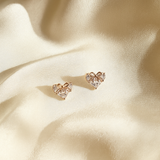 18K Gold Drop Earrings Heart shape for Women