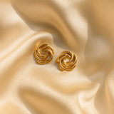 18K Gold Finish Chunky Hoop Earrings for Women & Girls
