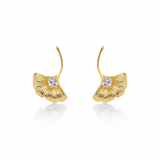 18K Gold-Plated Fan Shape Drop Earrings for Women, Girls