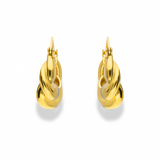 18K Gold-Plated Twisted Hoop Earrings for Women