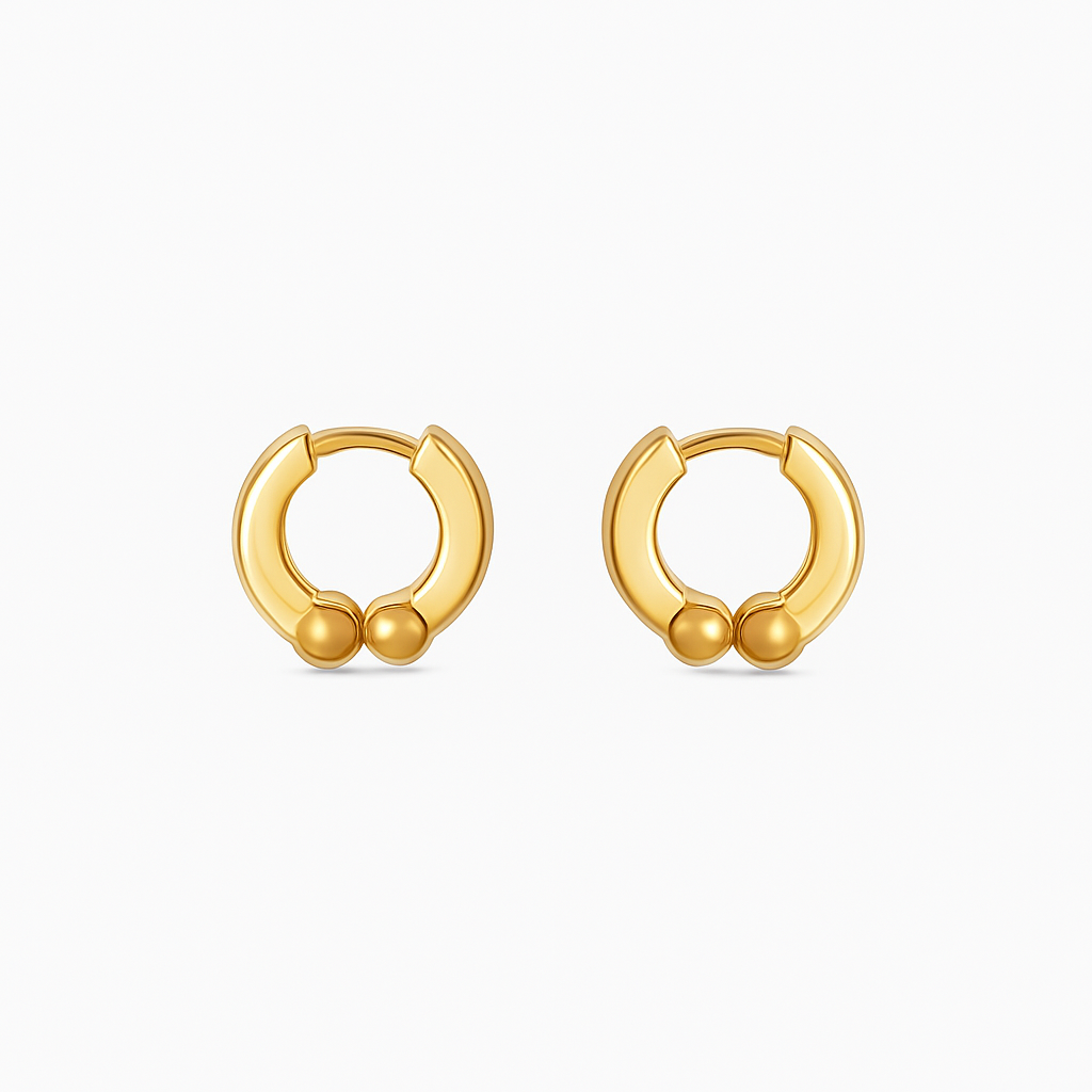 18K Gold-Plated Minimal Huggie Hoop Earrings for Women