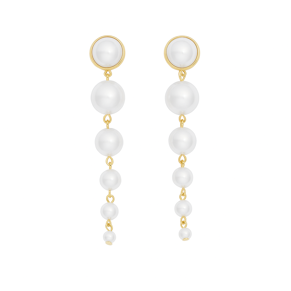 18K Gold-Plated Pearl Drop Earrings for Women