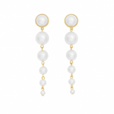 18K Gold-Plated Pearl Drop Earrings for Women