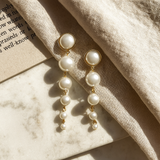 18K Gold-Plated Pearl Drop Earrings for Women